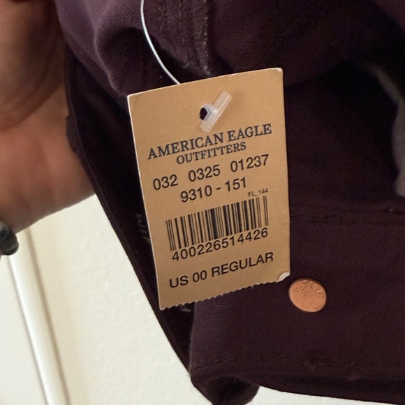 American Eagle dark plum super stretch skinny jeans NWT SIZE 00 Reg - Picture 2 of 11